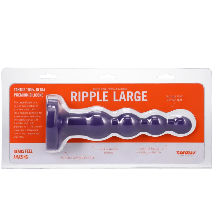 Tantus Silicone Ripple Large Anal Plug - Midnight Purple - Dreamy Desire