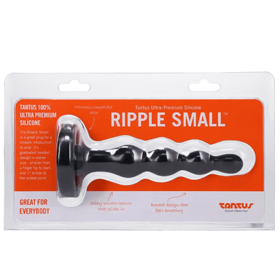 Tantus Silicone Ripple - Small Butt Plug (Black) - Dreamy Desire