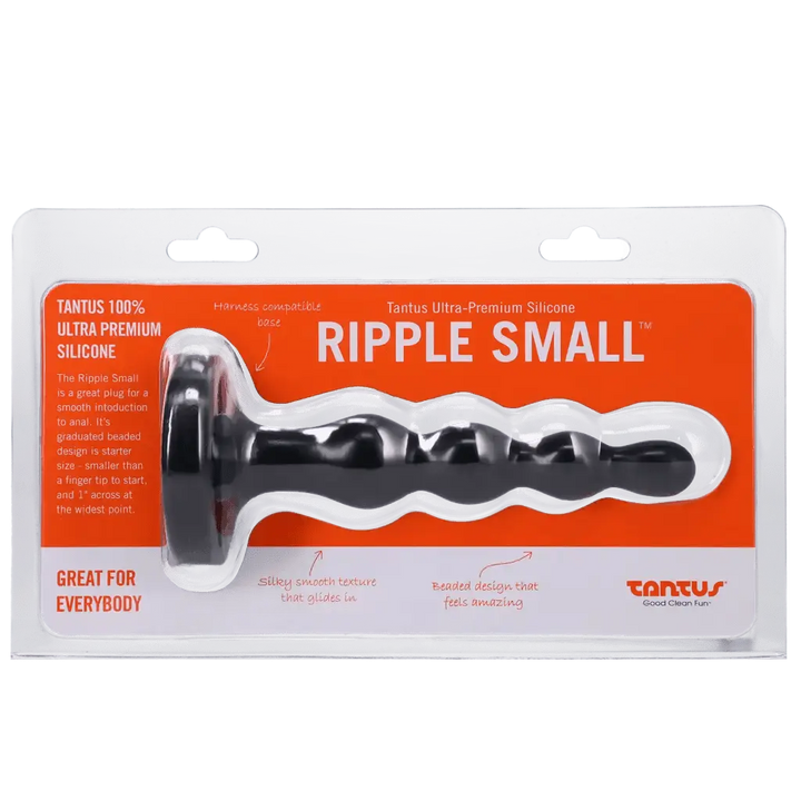 Tantus Silicone Ripple - Small Butt Plug (Black) - Dreamy Desire