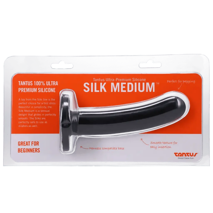 Tantus Silk Medium Dildo - Onyx Firm - Dreamy Desire