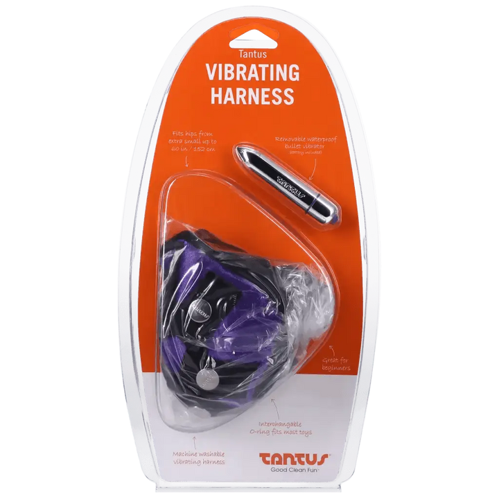 Tantus Velvet Vibrating Bullet Harness (Lilac) - Dreamy Desire