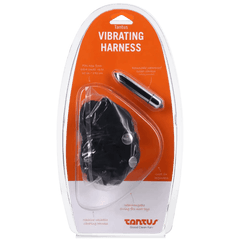Tantus Velvet Vibrating Strap On Harness (Onyx) - Dreamy Desire