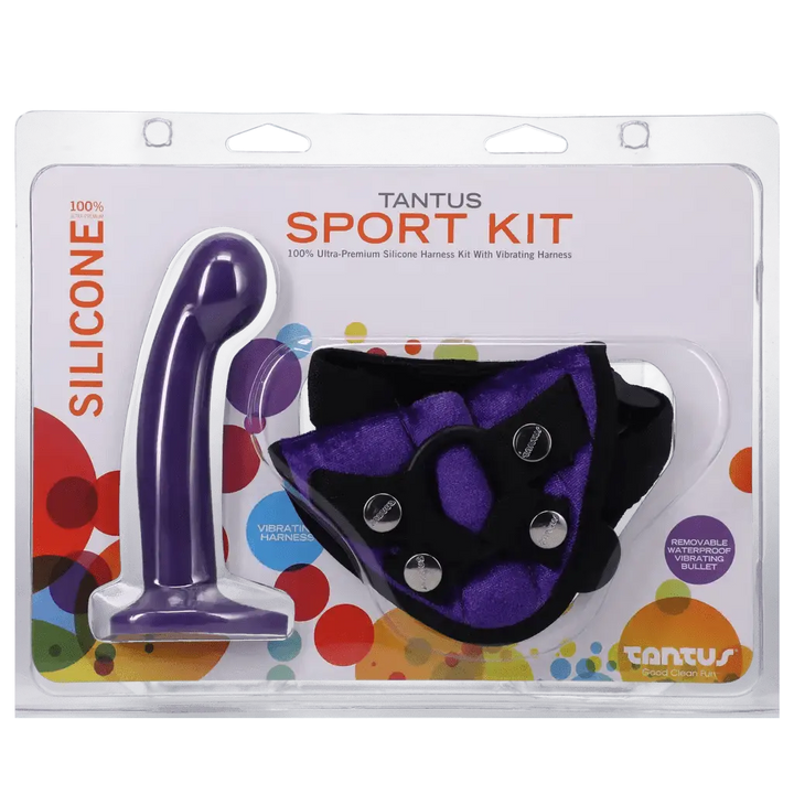 Tantus Silicone Sport Dildo Harness Kit - Midnight Purple - Dreamy Desire