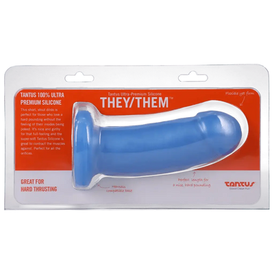 Tantus They/Them Azure Soft Silicone Dildo - Dreamy Desire