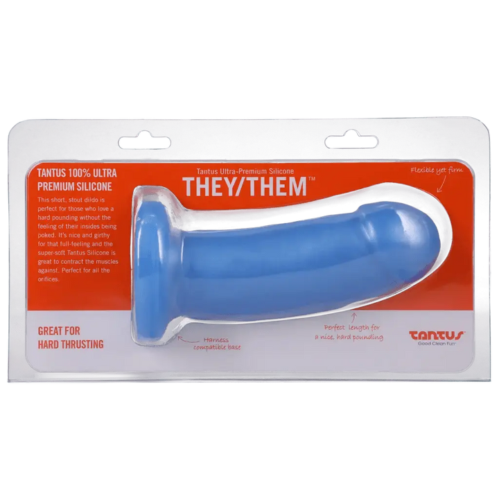 Tantus They/Them Azure Soft Silicone Dildo - Dreamy Desire
