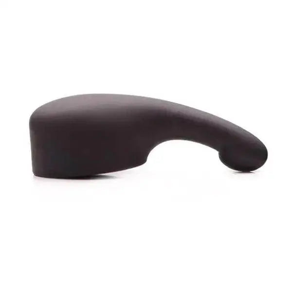 Tantus Rumble Silicone Spoon Head Attachment in black, curved ergonomic side profile view