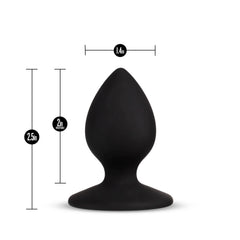 Temptasia Slut Plug dimensions shown: 2.5in total height, 2in insertable, 1.4in wide