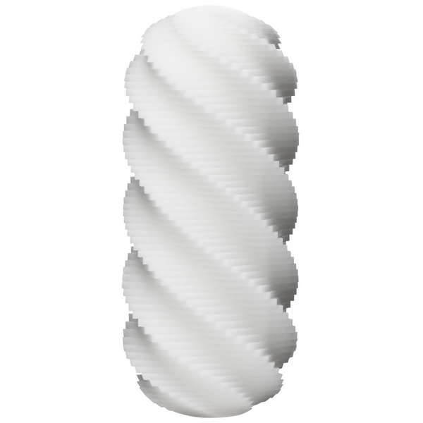 Tenga 3Dx Spiral stroker in white, showing twisted spiral exterior design