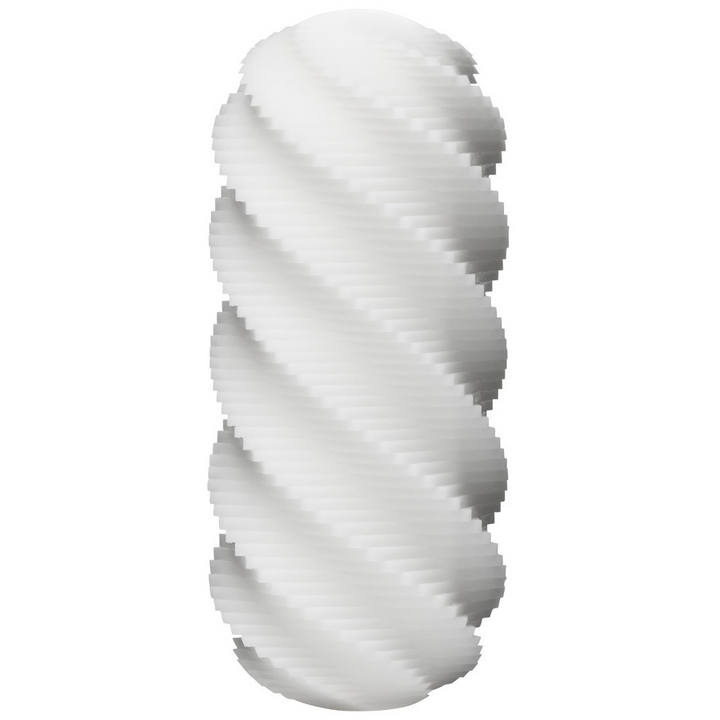 Tenga 3Dx Spiral stroker in white, showing twisted spiral exterior design
