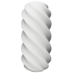 Tenga 3Dx Spiral stroker in white, showing twisted spiral exterior design