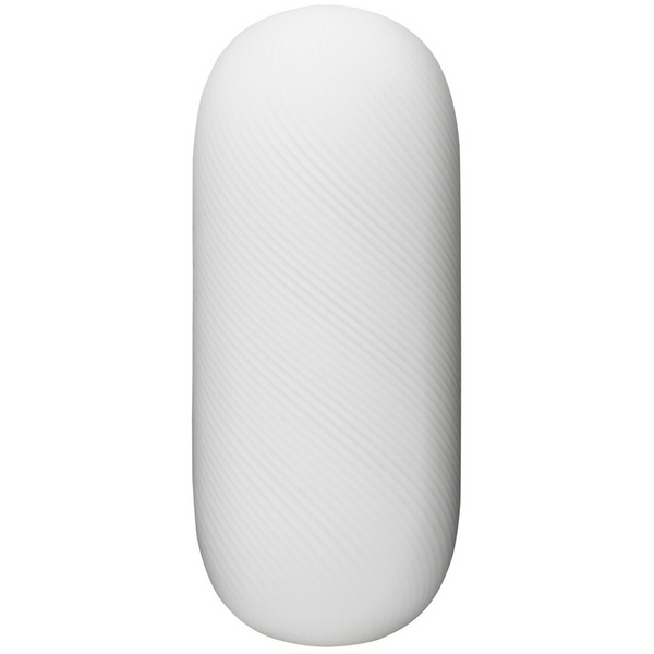 Tenga 3DX ZEN masturbator in white with subtle diagonal ribbed texture on surface