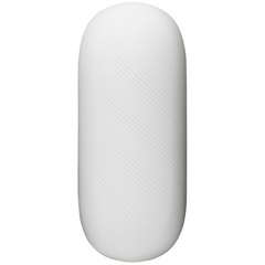 Tenga 3DX ZEN masturbator in white with subtle diagonal ribbed texture on surface