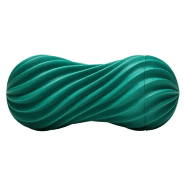 Tenga Flex Fizzy Green male masturbator with teal wave-textured silicone exterior