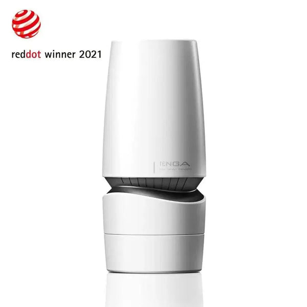 Tenga Aero Silver Ring male masturbator, white two-piece design, Red Dot Winner 2021