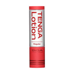 Tenga Lotion Regular front view, red and silver pump bottle with bold branded label
