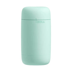 Tenga Puffy male masturbator in mint green, compact cylindrical design, front view