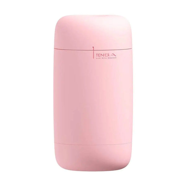 Tenga PUFFY Strawberry Pink male masturbator, smooth matte silicone exterior, compact oval form