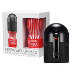 Tenga Vacuum Max set in white retail box showing Vacuum Controller II and red Vacuum Tenga Cup
