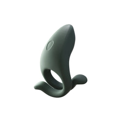 Three-quarter view of Dame Hug ring displaying flexible motor arm and dual stimulation extensions
