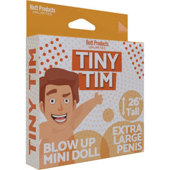 Tiny Tim Blow Up Mini Doll box by Hott Products, 26 inches tall, extra large novelty feature