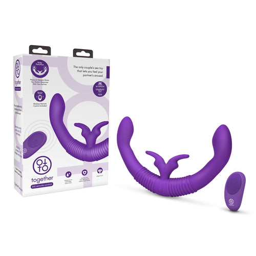 Together Couples Vibrator in purple with retail box and wireless remote control included
