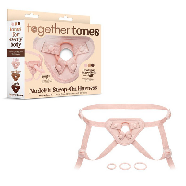 Together NudeFit Light strap-on harness with O-rings, adjustable straps, blush tone