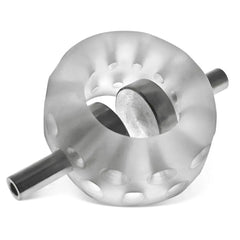 Top-down view of Airballs Electro clear stretcher with both steel electrode pins inserted