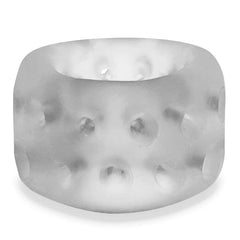 Top-down view of clear silicone Airballs stretcher displaying curved square ergo shape