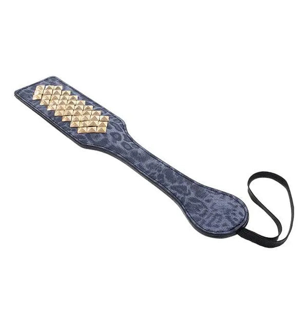 Top-down view of the Cougar Studded Paddle displaying full length from paddle head to wrist loop