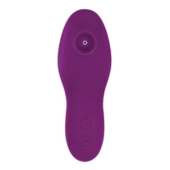 Top-down view of Evolved Sucker for You displaying suction port and dual-button controls on flat surface