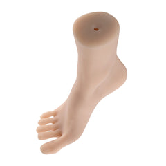 Top-down view of foot stroker showing hollow ankle opening and spread toe detail