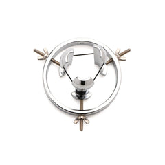 Top-down view of Forced Spread speculum with retractor blades in closed position