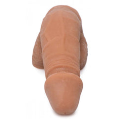 Close-up top view of Large Bulge Packer Dildo showing soft, flexible silicone texture and realistic detail