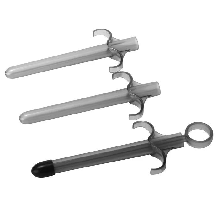 Trinity Lubricant Launcher 3pc in smoke, showing three clear applicators of varying sizes