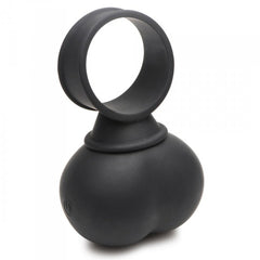 Close-up of Trinity Men XL vibrating ball sack and cock ring showing smooth silicone texture