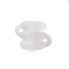 Triple Stack Donut Ring folded upright showing flexible ultra-soft silicone construction