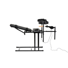 Ultimate Obedience Chair with Sex Machine displayed standalone on white background, side profile view