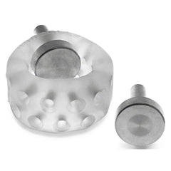 Underside detail of Airballs Electro showing dimpled texture and removable steel contact disc