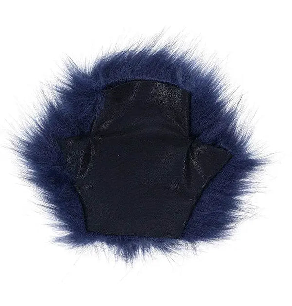 Underside of sensory glove revealing black satin lining and open finger design