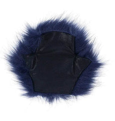 Underside of sensory glove revealing black satin lining and open finger design