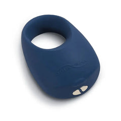 Underside of We-Vibe Pivot showing two silver control buttons on soft blue silicone body