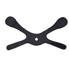 Unfolded harness laid flat showing four-point butterfly strap design with centre O-ring opening