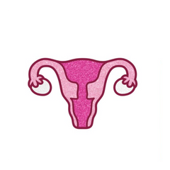 Enamel Pin: Uterus - Sparkly Pink *
