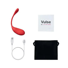 Vulse complete contents: vibrator, magnetic USB charging cable, storage pouch, manual