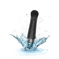 Waterproof black eStim vibrator splashing through water showing IPX7 rating