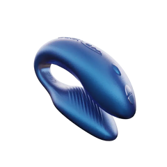 We-Vibe Chorus Cosmic Blue couple's vibrator, smooth C-shaped silicone body, front view