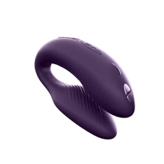 We-Vibe Chorus couple's vibrator in deep purple, smooth silicone, C-shaped wearable design