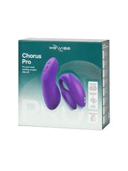 We-Vibe Chorus Pro couples vibrator retail box in cosmic purple with feature icons