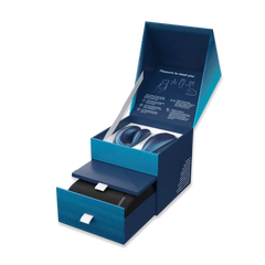We-Vibe Chorus unboxed in premium blue gift packaging with pull-out drawer and accessories