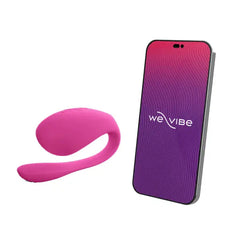 We-Vibe Jive 2 vibrator paired with smartphone displaying the We-Vibe app interface